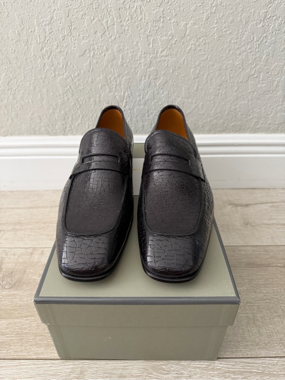 Tom Ford black Croc-Embossed Leather Penny Loafers men 11.5 - Picture 3 of 6